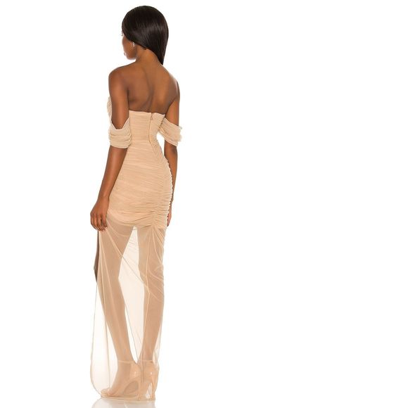 NEW Size S Nookie x REVOLVE Dita Mesh Gown in Nude Tan Beige REVOLVE MSRP $369 - Picture 3 of 9